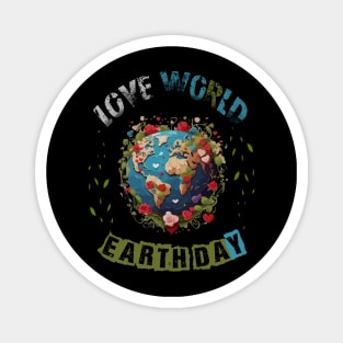 Love World Earth Day 2024 planet Environmental Magnet